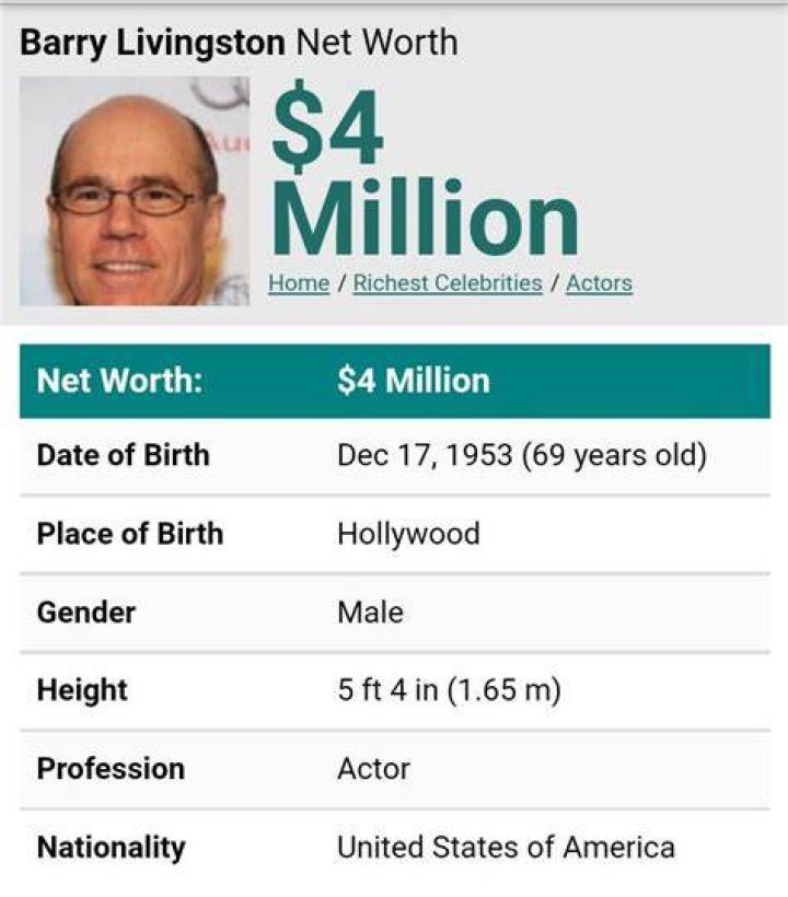 BlogNews | Barry Livingston Net Worth